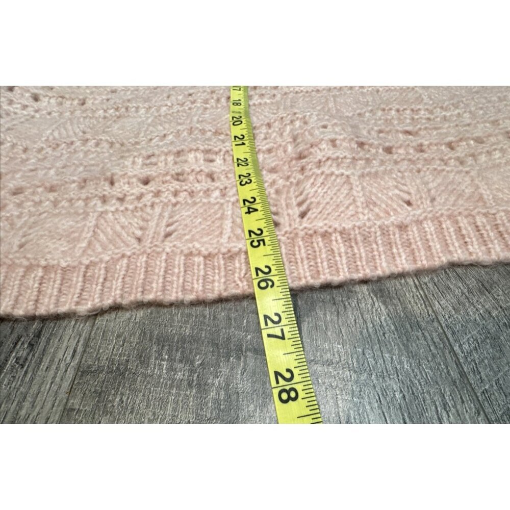 Caslon Sweater Womens Medium Pink Open Knit Mock Soft Lightweight Nordstrom NEW - Picture 8 of 9